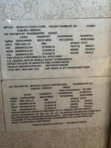 1RF43561071044339 - 2007 ROADMASTER RAIL MONOCOQUE Bicolore photo 10