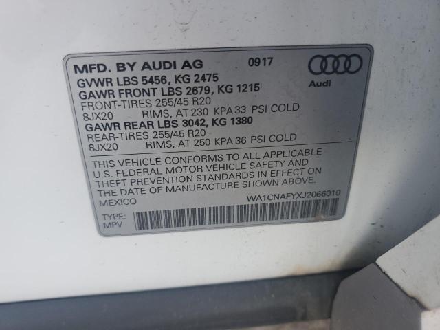 WA1CNAFYXJ2066010 - 2018 AUDI Q5 PRESTIGE 白色 照片 13