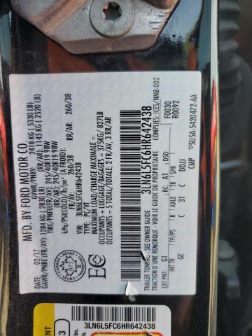 3LN6L5FC6HR642438 - 2017 LINCOLN MKZ RESERVE შავი ფოტო 13