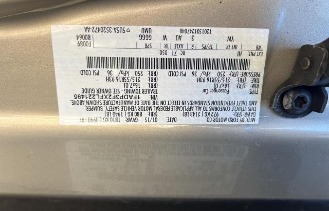 1FADP3F2XFL221495 - 2015 FORD FOCUS SE GRAY photo 10