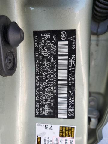 JTDKB20U597844265 - 2009 TOYOTA PRIUS GREEN photo 12