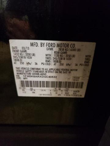 1FM5K8ARXDGC40533 - 2013 FORD EXPLORER POLICE INTERCEPTOR 黑色 照片 13