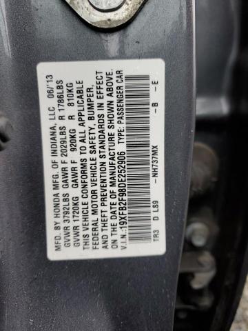 19XFB2F98DE252906 - 2013 HONDA CIVIC EXL Grafit foto 12