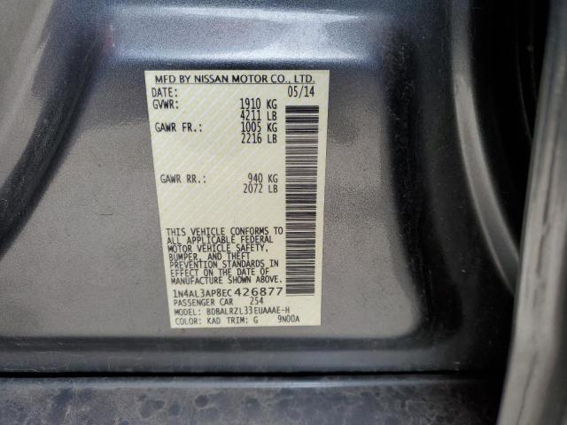 1N4AL3AP8EC426877 - 2014 NISSAN ALTIMA 2.5 GRAY photo 12