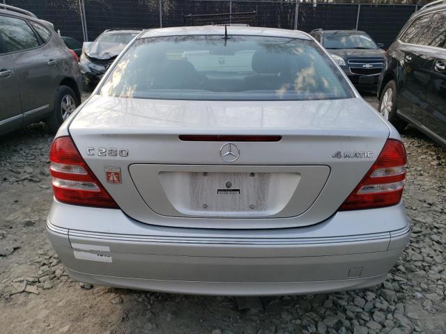 WDBRF92HX6F822628 - 2006 MERCEDES-BENZ C 280 4MATIC SILVER photo 6