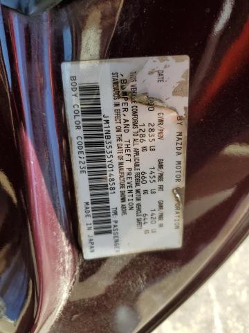 JM1NB3535Y0148581 - 2000 MAZDA MX-5 MIATA BASE BURGUNDY photo 12