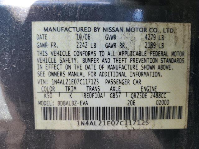 1N4AL21E07C117125 - 2007 NISSAN ALTIMA 2.5 GRAY photo 12