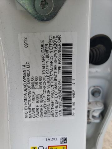 19XFL2H88NE021961 - 2022 HONDA CIVIC SPORT 白色 照片 13