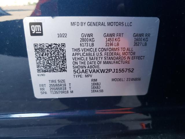 5GAEVAKW2PJ155752 - 2023 BUICK ENCLAVE ESSENCE ლურჯი ფოტო 13