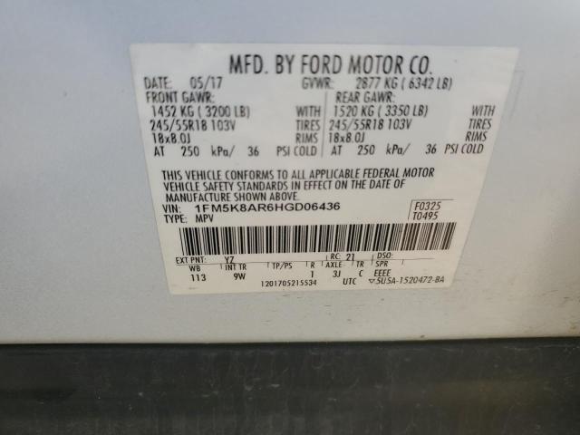 1FM5K8AR6HGD06436 - 2017 FORD EXPLORER POLICE INTERCEPTOR 白色 照片 13