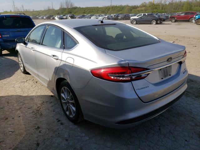 3FA6P0LU0HR385789 - 2017 FORD FUSION SE HYBRID SILVER photo 2