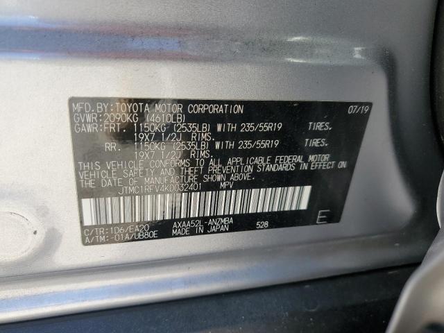 JTMC1RFV4KD032401 - 2019 TOYOTA RAV4 XLE PREMIUM SILVER photo 13