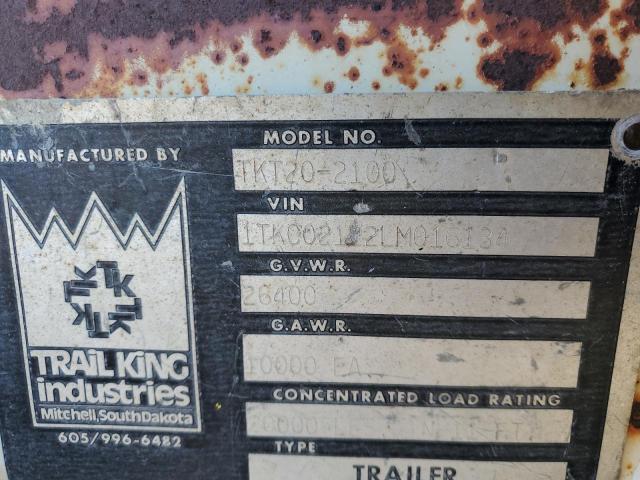 1TKC02122LM016134 - 1990 TRAIL KING TRAILER WHITE photo 10