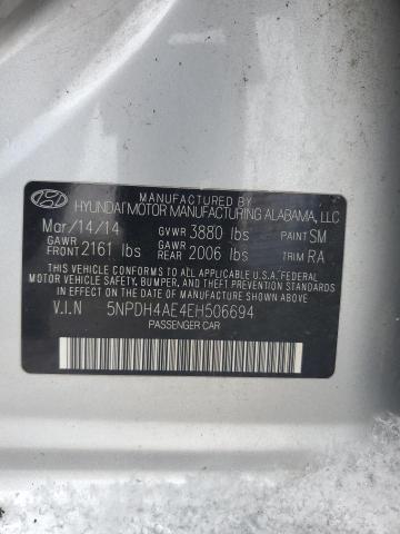 5NPDH4AE4EH506694 - 2014 HYUNDAI ELANTRA SE SILVER photo 12