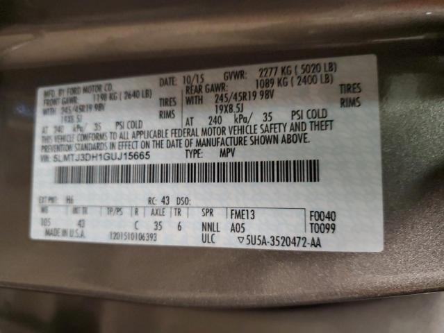 5LMTJ3DH1GUJ15665 - 2016 LINCOLN MKC RESERVE Gümüş foto 13