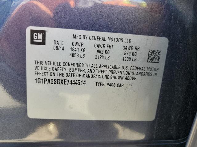 1G1PA5SGXE7444514 - 2014 CHEVROLET CRUZE LS BLUE photo 12