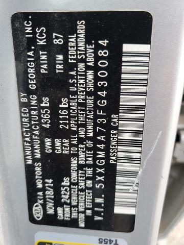 5XXGM4A73FG430084 - 2015 KIA OPTIMA LX SILVER photo 13