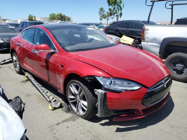 5YJSA1H15EFP39415 - 2014 TESLA MODEL S RED photo 4