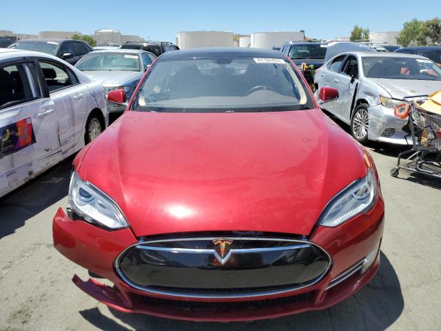 5YJSA1H15EFP39415 - 2014 TESLA MODEL S RED photo 5