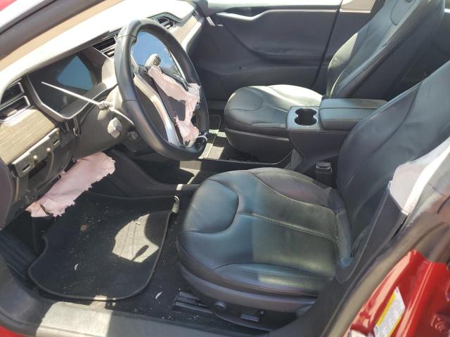 5YJSA1H15EFP39415 - 2014 TESLA MODEL S RED photo 7