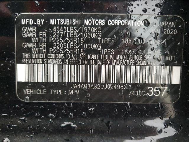 JA4AR3AU2LU024983 - 2020 MITSUBISHI OUTLANDER ES BLACK photo 13