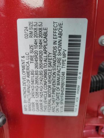 5FNYF8H52RB010348 - 2024 HONDA PASSPORT EXL أحمر صورة 13
