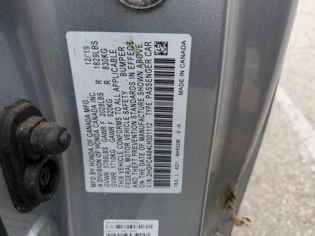 2HGFC4A84LH301112 - 2020 HONDA CIVIC SPORT SILVER photo 13