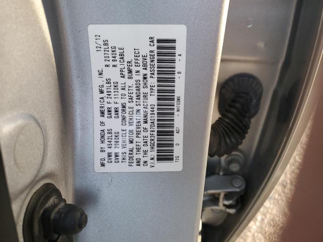 1HGCR3F87DA019440 - 2013 HONDA ACCORD EXL SILVER photo 12