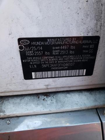 5NPE34AF0FH046107 - 2015 HYUNDAI SONATA SPORT SILVER photo 12