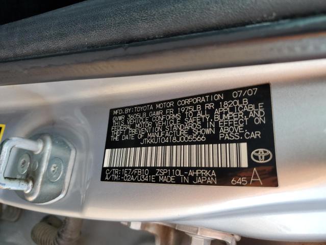 JTKKU10418J005566 - 2008 TOYOTA SCION XD GRAY photo 12