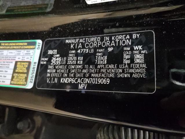 KNDP6CAC0N7019069 - 2022 KIA SPORTAGE S BLACK photo 14