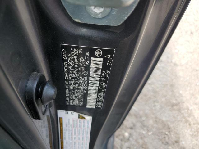 JTKJF5C74C3044930 - 2012 TOYOTA SCION TC GRAY photo 12