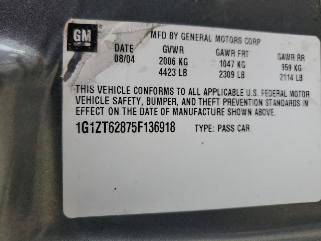 1G1ZT62875F136918 - 2005 CHEVROLET MALIBU MAXX LS GRAY photo 12