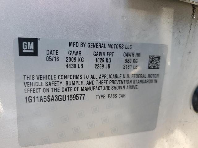 1G11A5SA3GU159577 - 2016 CHEVROLET MALIBU LIM LS 银色 照片 12