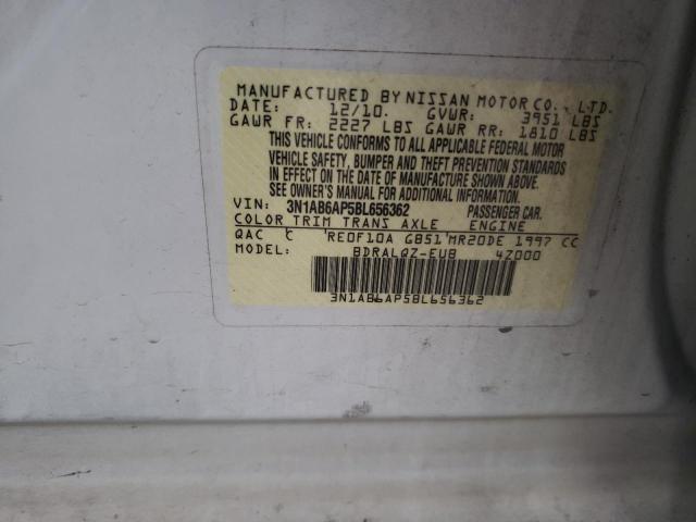 3N1AB6AP5BL656362 - 2011 NISSAN SENTRA 2.0 WHITE photo 12