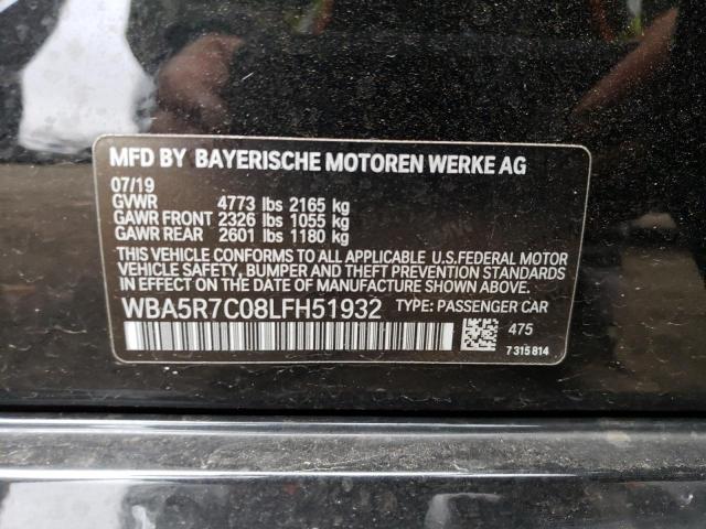 WBA5R7C08LFH51932 - 2020 BMW 330XI Siyah fotoğraf 12
