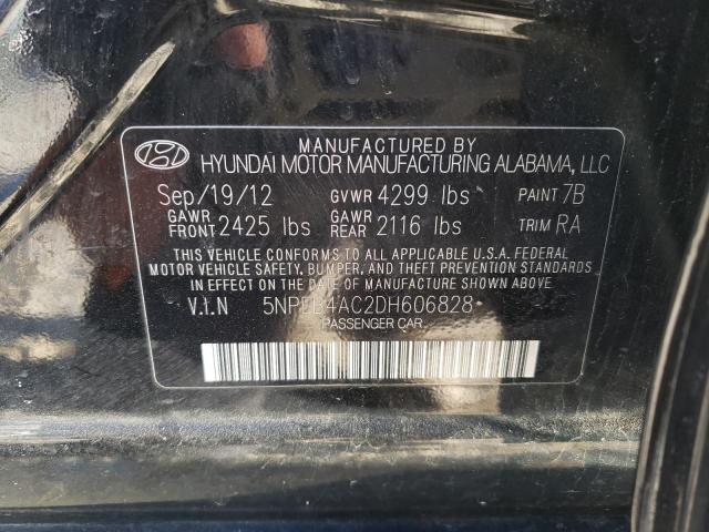 5NPEB4AC2DH606828 - 2013 HYUNDAI SONATA GLS BLACK photo 13