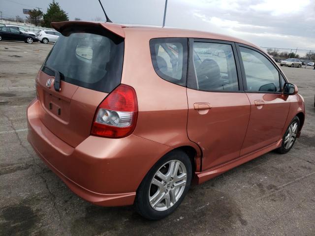 JHMGD38678S048333 - 2008 HONDA FIT SPORT ORANGE photo 3