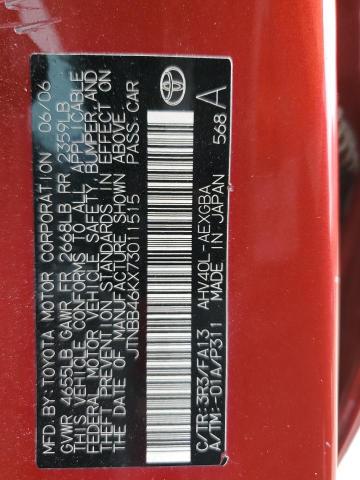 JTNBB46KX73011515 - 2007 TOYOTA CAMRY HYBRID RED photo 12