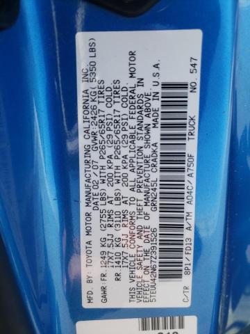 5TEUU42N67Z391526 - 2007 TOYOTA TACOMA ACCESS CAB ლურჯი ფოტო 13