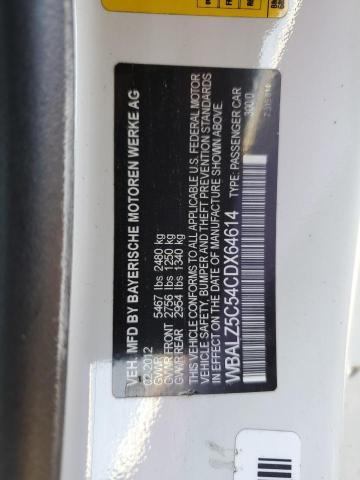 WBALZ5C54CDX64614 - 2012 BMW 650 XI WHITE photo 12