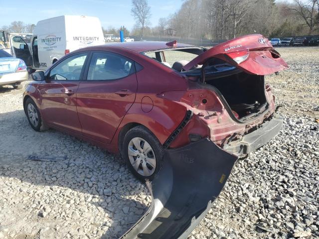 5NPDH4AEXGH697170 - 2016 HYUNDAI ELANTRA SE RED photo 2