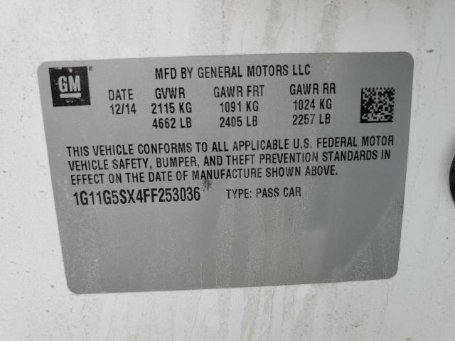 1G11G5SX4FF253036 - 2015 CHEVROLET MALIBU LTZ 白色 照片 12