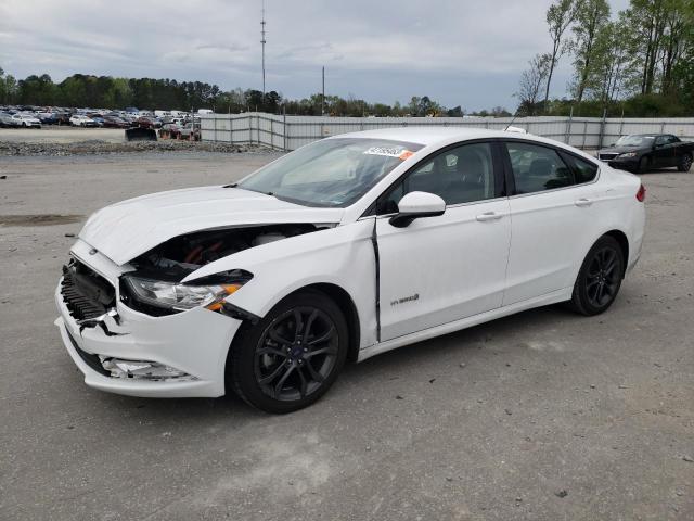 3FA6P0LU4JR118225 - 2018 FORD FUSION SE HYBRID WHITE photo 1