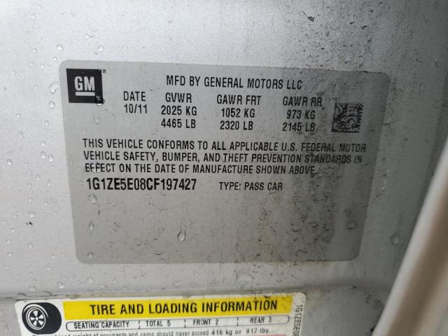 1G1ZE5E08CF197427 - 2012 CHEVROLET MALIBU LTZ ვერცხლისფერი ფოტო 12