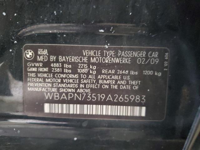 WBAPN73519A265983 - 2009 BMW 335 D BLACK photo 12