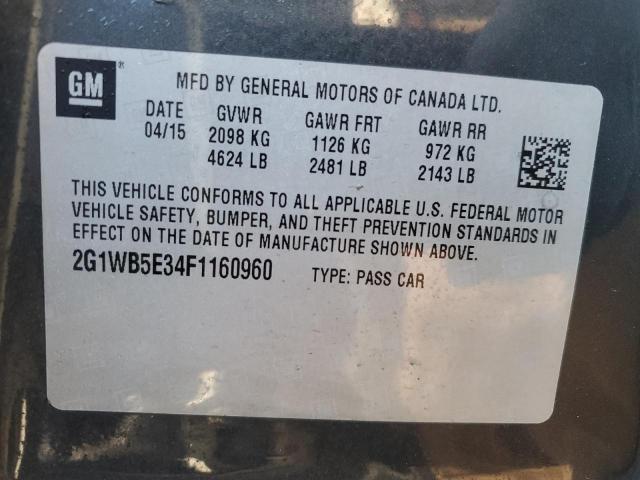 2G1WB5E34F1160960 - 2015 CHEVROLET IMPALA LIM LT GRAY photo 12