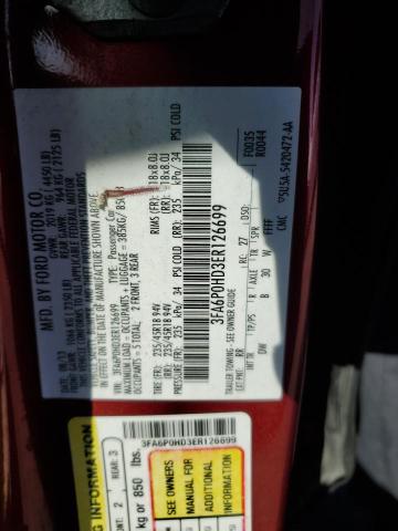 3FA6P0HD3ER126699 - 2014 FORD FUSION SE RED photo 12