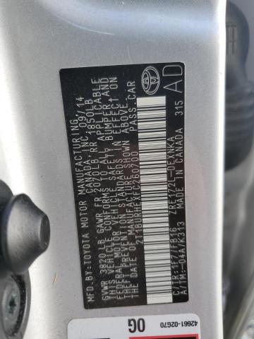 2T1BURHEXFC260700 - 2015 TOYOTA COROLLA L SILVER photo 13