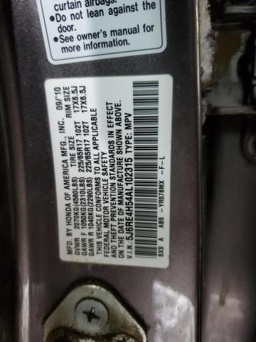 5J6RE4H54AL102315 - 2010 HONDA CR-V EX GRAY photo 13